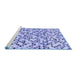 Sideview of Machine Washable Abstract Blue Contemporary Rug, wshcon706blu