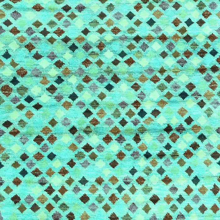 Abstract Turquoise Contemporary Rug, con706turq