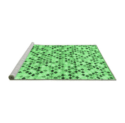 Sideview of Machine Washable Abstract Emerald Green Contemporary Area Rugs, wshcon706emgrn