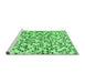 Sideview of Machine Washable Abstract Emerald Green Contemporary Area Rugs, wshcon706emgrn