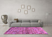 Machine Washable Abstract Purple Contemporary Area Rugs in a Living Room, wshcon707pur