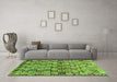 Machine Washable Abstract Green Contemporary Area Rugs in a Living Room,, wshcon707grn