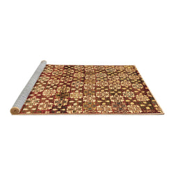 Sideview of Machine Washable Abstract Brown Contemporary Rug, wshcon707brn