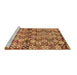 Sideview of Machine Washable Abstract Brown Contemporary Rug, wshcon707brn