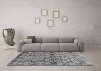 Machine Washable Abstract Gray Contemporary Rug, wshcon707gry