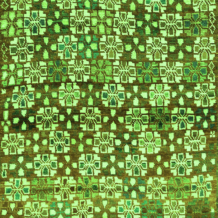 Serging Thickness of Machine Washable Abstract Green Contemporary Area Rugs, wshcon707grn