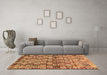 Machine Washable Abstract Brown Contemporary Rug in a Living Room,, wshcon707brn