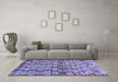 Machine Washable Abstract Blue Contemporary Rug in a Living Room, wshcon707blu