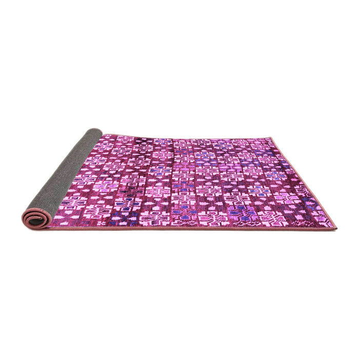 Sideview of Abstract Purple Contemporary Rug, con707pur