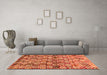 Machine Washable Abstract Orange Contemporary Area Rugs in a Living Room, wshcon707org