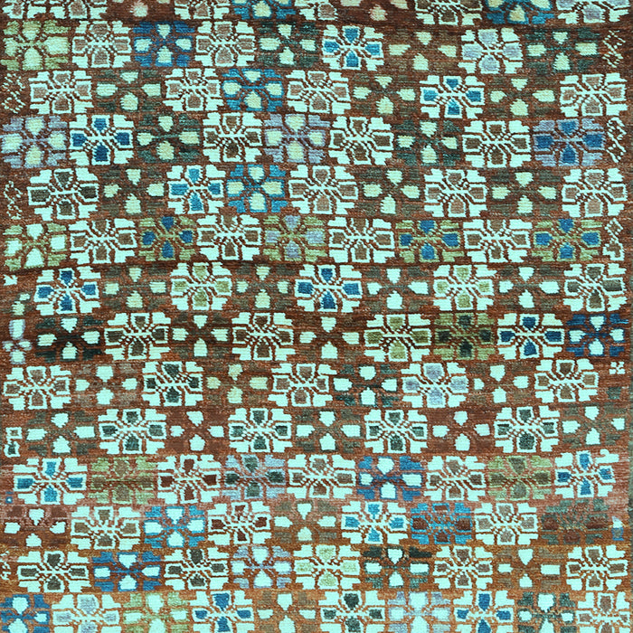 Square Abstract Light Blue Contemporary Rug, con707lblu