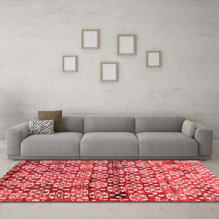 Contemporary Red Washable Rugs