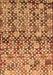 Machine Washable Abstract Brown Contemporary Rug, wshcon707brn