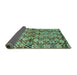 Sideview of Abstract Turquoise Contemporary Rug, con707turq