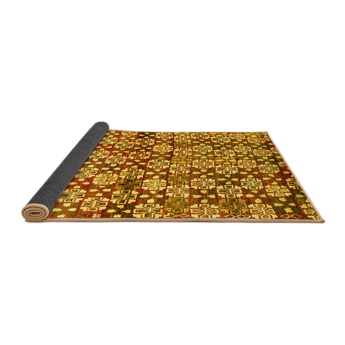 Sideview of Abstract Yellow Contemporary Rug, con707yw
