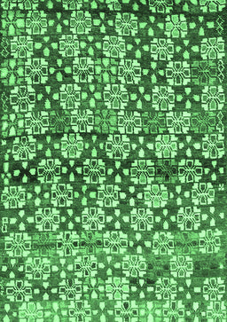 Abstract Emerald Green Contemporary Rug, con707emgrn