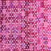 Square Machine Washable Abstract Pink Contemporary Rug, wshcon707pnk