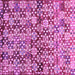 Square Machine Washable Abstract Purple Contemporary Area Rugs, wshcon707pur