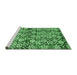 Sideview of Machine Washable Abstract Emerald Green Contemporary Area Rugs, wshcon707emgrn