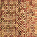 Square Machine Washable Abstract Brown Contemporary Rug, wshcon707brn