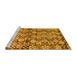 Sideview of Machine Washable Abstract Yellow Contemporary Rug, wshcon707yw