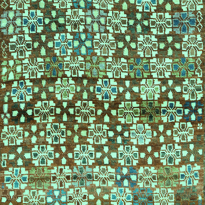 Machine Washable Abstract Turquoise Contemporary Area Rugs, wshcon707turq