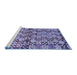 Sideview of Machine Washable Abstract Blue Contemporary Rug, wshcon707blu