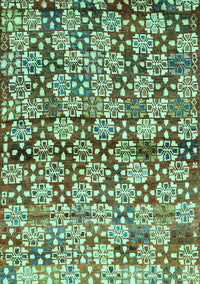 Abstract Turquoise Contemporary Rug, con707turq