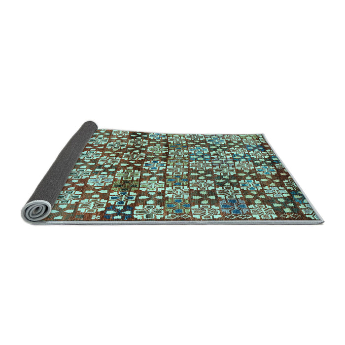 Sideview of Abstract Light Blue Contemporary Rug, con707lblu