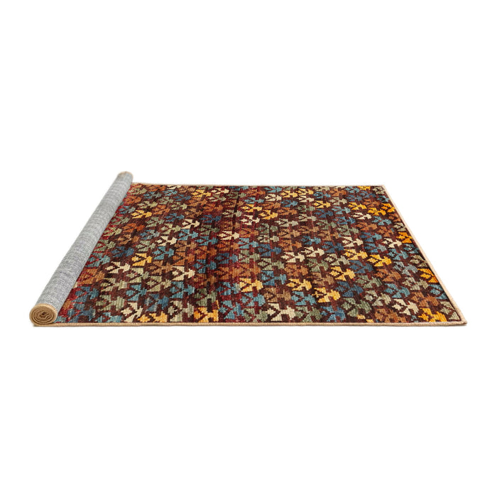 Serging Thickness of Machine Washable Contemporary Tomato Red Rug, wshcon708