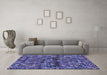 Machine Washable Abstract Blue Contemporary Rug in a Living Room, wshcon708blu