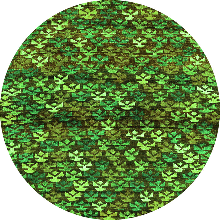 Machine Washable Abstract Green Contemporary Area Rugs, wshcon708grn