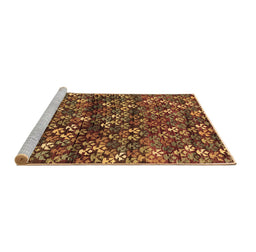Sideview of Machine Washable Abstract Brown Contemporary Rug, wshcon708brn
