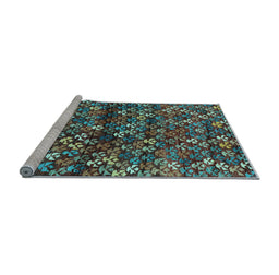 Sideview of Machine Washable Abstract Light Blue Contemporary Rug, wshcon708lblu