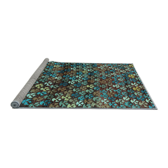 Sideview of Machine Washable Abstract Light Blue Contemporary Rug, wshcon708lblu