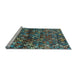 Sideview of Machine Washable Abstract Light Blue Contemporary Rug, wshcon708lblu