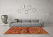 Machine Washable Abstract Orange Contemporary Area Rugs in a Living Room, wshcon708org