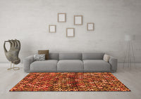 Machine Washable Abstract Orange Contemporary Rug, wshcon708org