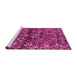 Sideview of Machine Washable Abstract Pink Contemporary Rug, wshcon708pnk