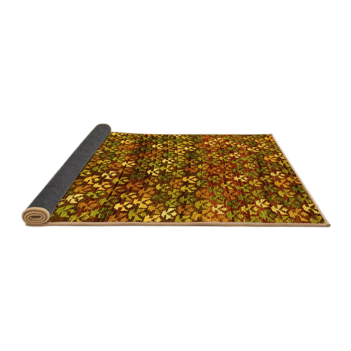 Sideview of Abstract Yellow Contemporary Rug, con708yw