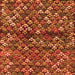 Round Machine Washable Abstract Orange Contemporary Area Rugs, wshcon708org