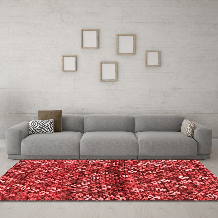 Contemporary Red Washable Rugs