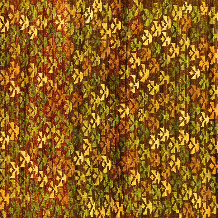 Square Abstract Yellow Contemporary Rug, con708yw