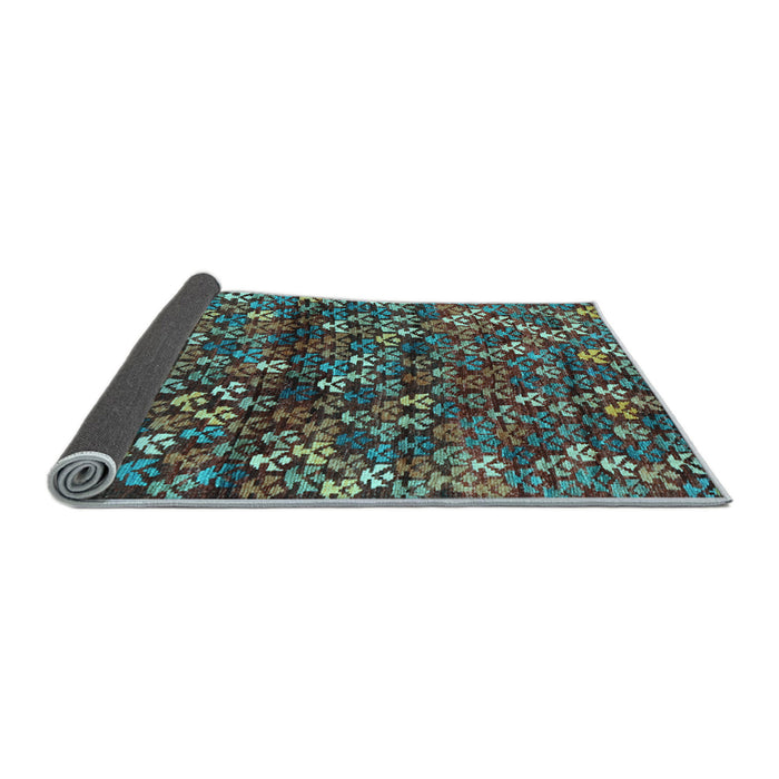 Sideview of Abstract Light Blue Contemporary Rug, con708lblu