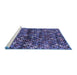Sideview of Machine Washable Abstract Blue Contemporary Rug, wshcon708blu