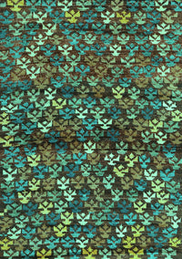 Abstract Turquoise Contemporary Rug, con708turq