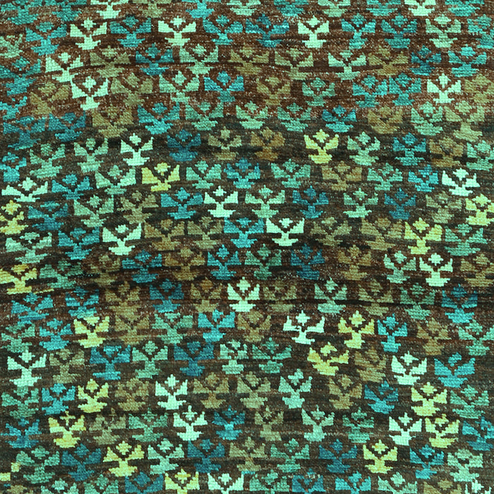 Machine Washable Abstract Turquoise Contemporary Area Rugs, wshcon708turq