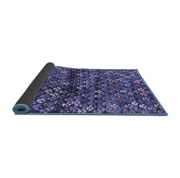 Sideview of Abstract Blue Contemporary Rug, con708blu