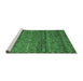 Sideview of Machine Washable Abstract Emerald Green Contemporary Area Rugs, wshcon709emgrn