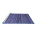 Sideview of Machine Washable Abstract Blue Contemporary Rug, wshcon709blu